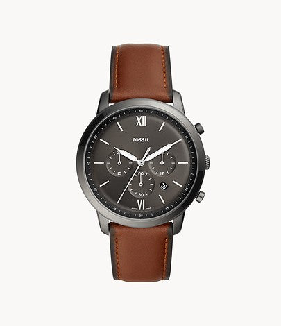 FOSSIL Neutra Chronograph Amber Leather Watch - FS5512 - KRISHNA WATCH COMPANY