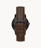 Minimalist Three-Hand Brown Leather Watch FS5551