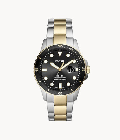FB-01 Three-Hand Date Two-Tone Stainless Steel Watch FS5653 - KRISHNA WATCH COMPANY