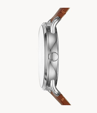Fossil Copeland 42-mm Three-Hand Luggage Leather Watch - FS5661 - KRISHNA WATCH COMPANY