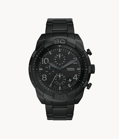 Bronson Chronograph Black Stainless Steel Watch FS5712 - KRISHNA WATCH COMPANY
