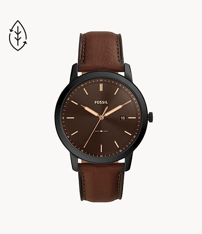 The Minimalist Solar-Powered Brown Eco Leather Watch FS5841 - KRISHNA WATCH COMPANY
