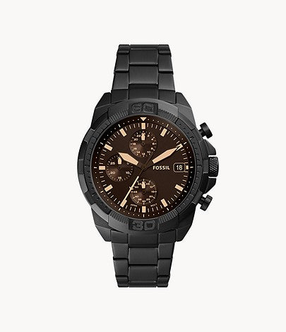Bronson Chronograph Black Stainless Steel Watch - FS5851 - KRISHNA WATCH COMPANY