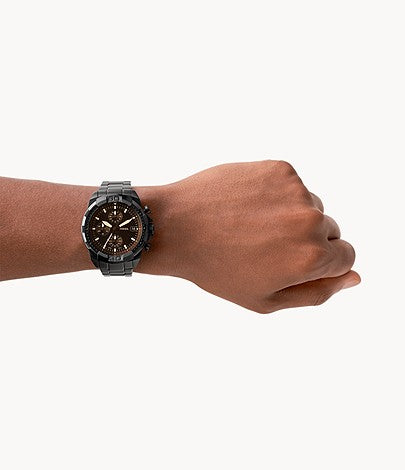 Bronson Chronograph Black Stainless Steel Watch - FS5851 - KRISHNA WATCH COMPANY