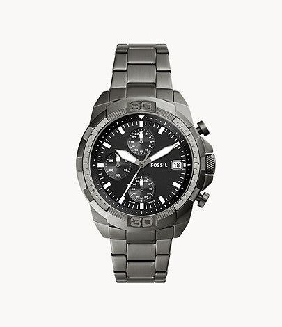 FOSSIL Bronson Chronograph Smoke Stainless Steel Watch - FS5852 - KRISHNA WATCH COMPANY