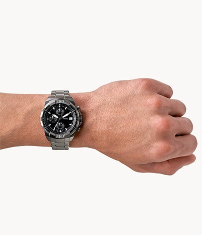 FOSSIL Bronson Chronograph Smoke Stainless Steel Watch - FS5852 - KRISHNA WATCH COMPANY