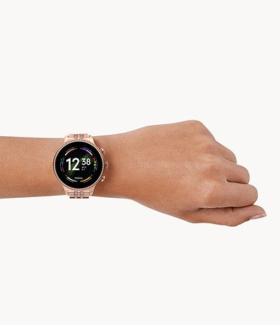 FOSSIL Gen 6 Smartwatch Rose Gold-Tone Stainless Steel FTW6077