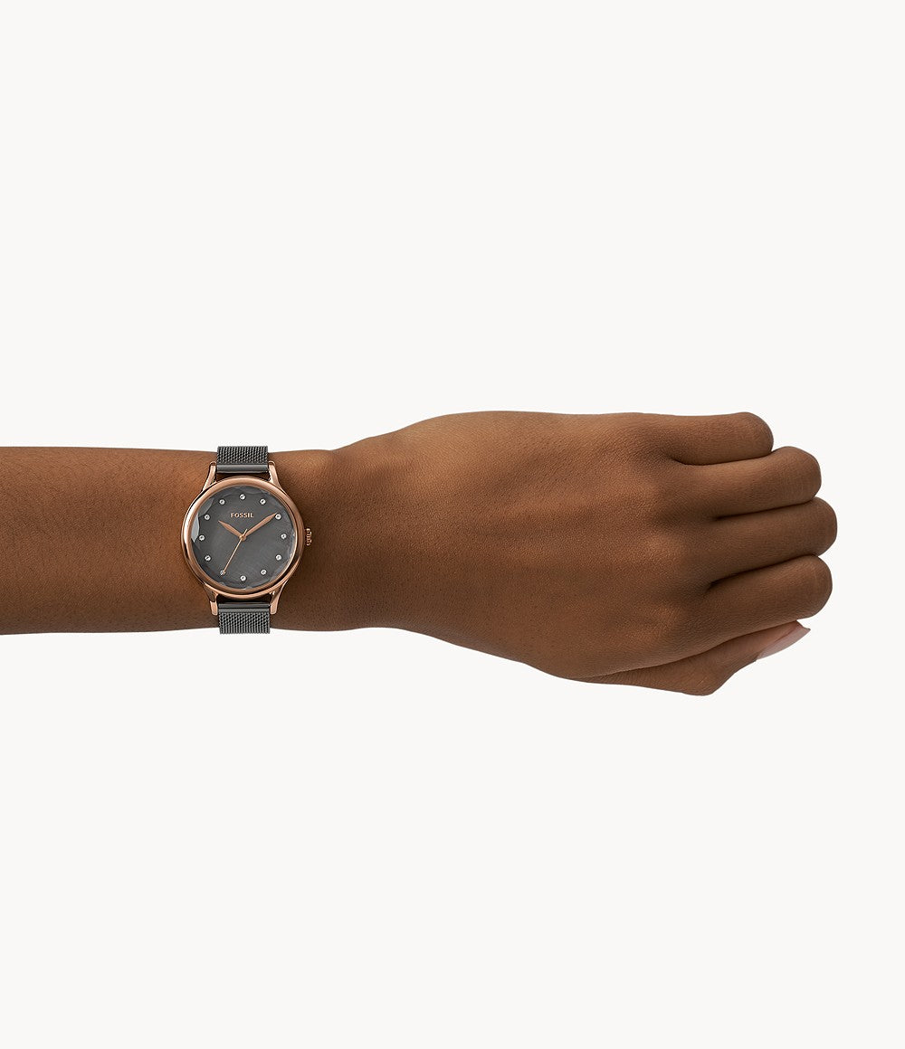 Fossil watch in wrist hand