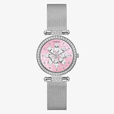 Guess Sparkling Pink Limited Edition 32MM Pink & Silver Mesh Watch GW0032L3