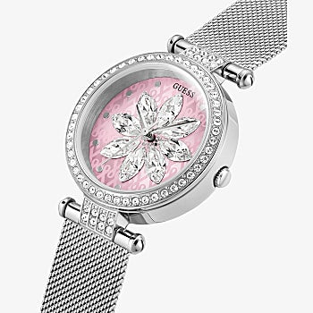 Guess Sparkling Pink Limited Edition 32MM Pink & Silver Mesh Watch - GW0032L3 - KRISHNA WATCH COMPANY