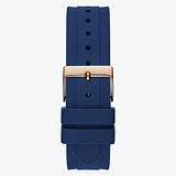 Guess Rose Gold Tone Case Blue Silicone Watch GW0257L3