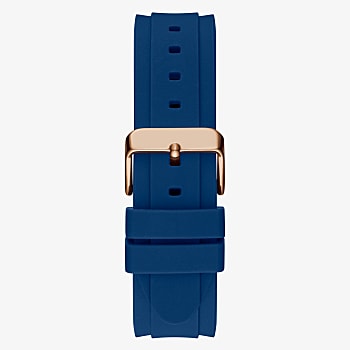Guess Rose Gold Tone Case Blue Silicone Watch GW0335G2 - KRISHNA WATCH COMPANY