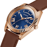 Guess Eco-Friendly Brown Leather Recycled Ultra Suede Strap Watch GW0353G2