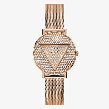 Guess Rose Gold Tone Case Rose Gold Tone Stainless Steel/Mesh Watch GW0477L3