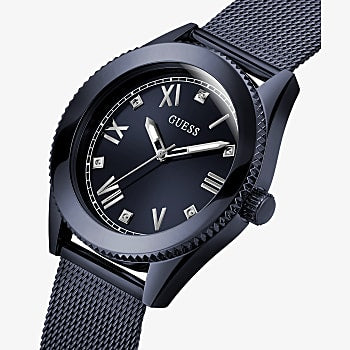 Guess Navy Case Navy Stainless Steel/Mesh Watch GW0495G3 - KRISHNA WATCH COMPANY