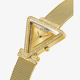 Guess Gold Tone Case Gold Tone Stainless Steel/Mesh Watch GW0508L2