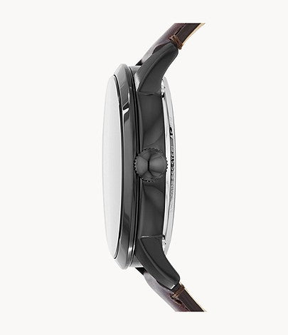 FOSSIL Townsman Automatic Dark Brown Leather Watch - ME3098 - KRISHNA WATCH COMPANY