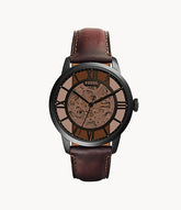 FOSSIL Townsman Automatic Dark Brown Leather Watch ME3098