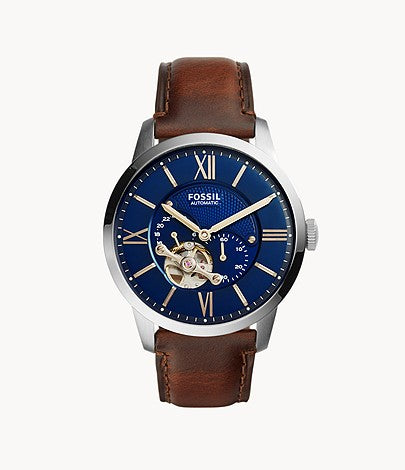 Townsman Automatic Brown Leather Watch - KRISHNA WATCH COMPANY