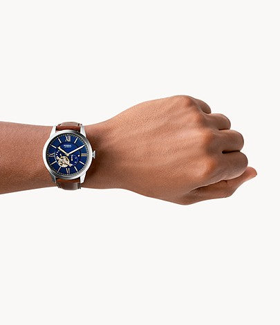 Townsman Automatic Brown Leather Watch - KRISHNA WATCH COMPANY