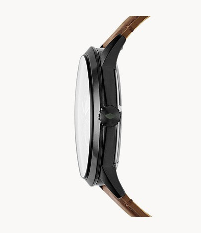 FOSSIL Townsman 48 mm Automatic Brown Leather Watch ME3155 - KRISHNA WATCH COMPANY
