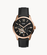 Fossil Townsman Automatic Black Leather Watch - ME3170