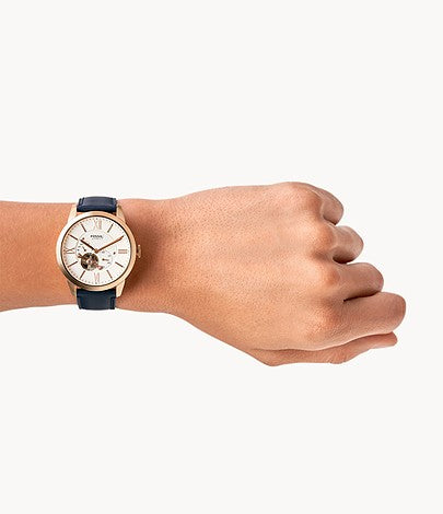 FOSSIL Townsman Automatic Navy Leather Watch - ME3171 - KRISHNA WATCH COMPANY