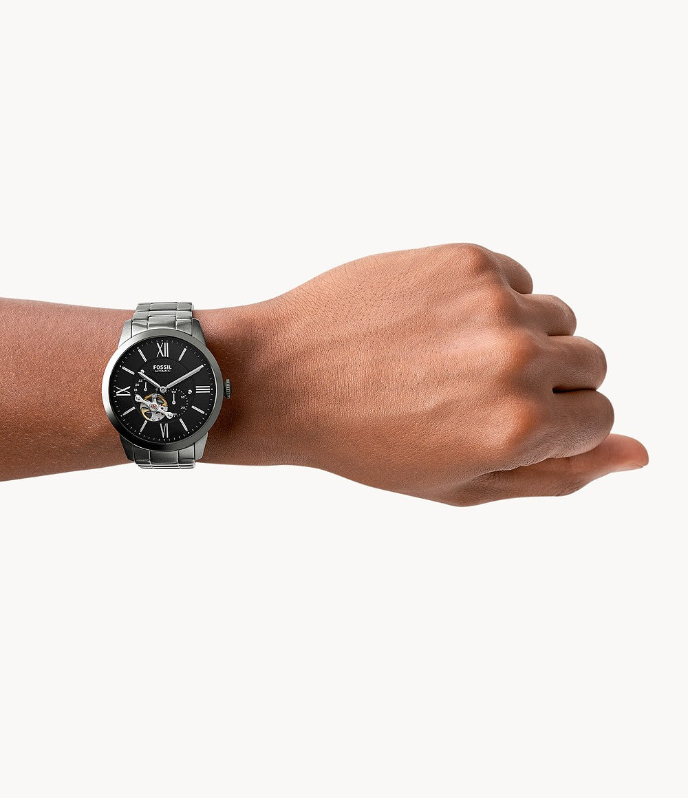 Fossil Townsman Automatic Smoke Stainless-Steel Watch - ME3172 - KRISHNA WATCH COMPANY