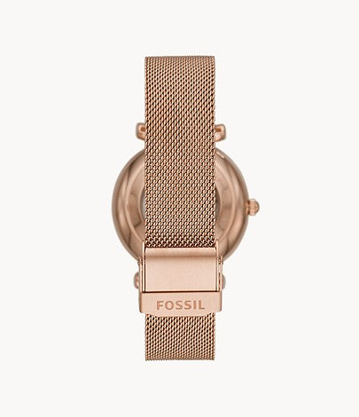 Carlie Automatic Rose Gold-Tone Stainless Steel Mesh Watch ME3175 - KRISHNA WATCH COMPANY