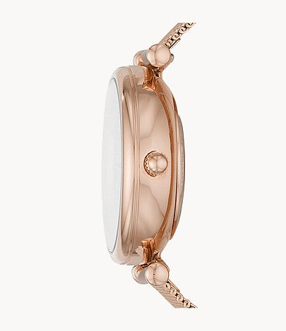 Carlie Automatic Rose Gold-Tone Stainless Steel Mesh Watch ME3175 - KRISHNA WATCH COMPANY
