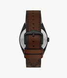 FOSSIL Everett Automatic Dark Brown Eco Leather Watch - ME3207 - KRISHNA WATCH COMPANY