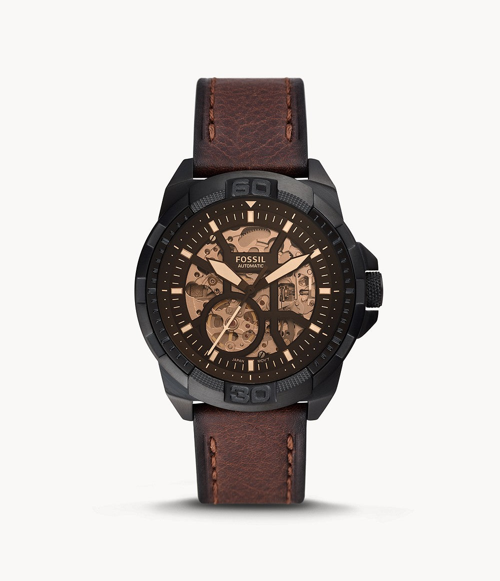 FOSSIL Bronson Automatic Brown Eco Leather Watch - ME3219 - KRISHNA WATCH COMPANY