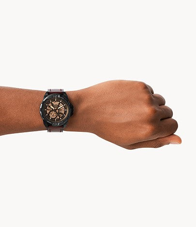 FOSSIL Bronson Automatic Brown Eco Leather Watch - ME3219 - KRISHNA WATCH COMPANY