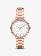 Michael Kors Pyper Pavé Rose Gold-Tone Logo Watch MK4594