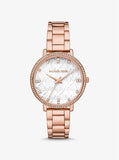 Michael Kors Pyper Pavé Rose Gold-Tone Logo Watch MK4594