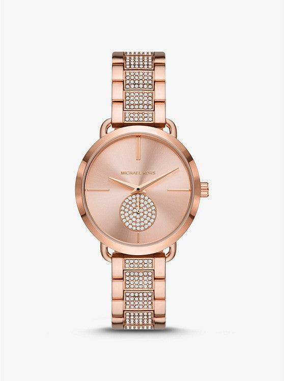 Mini Portia Pavé Rose-Gold Tone Watch MK4598 - KRISHNA WATCH COMPANY