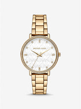 Michael Kors Pyper Gold-Tone Embossed Logo Watch MK4666