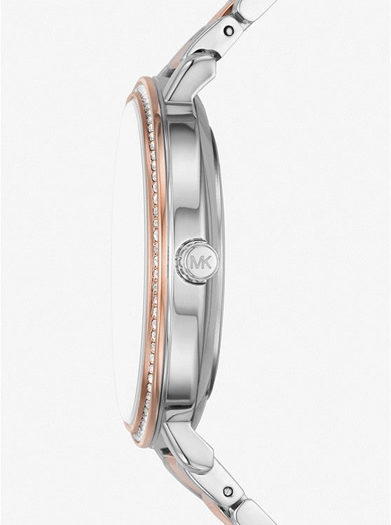 Michael Kors Pyper Two-Tone Embossed Logo Watch MK4667 - KRISHNA WATCH COMPANY