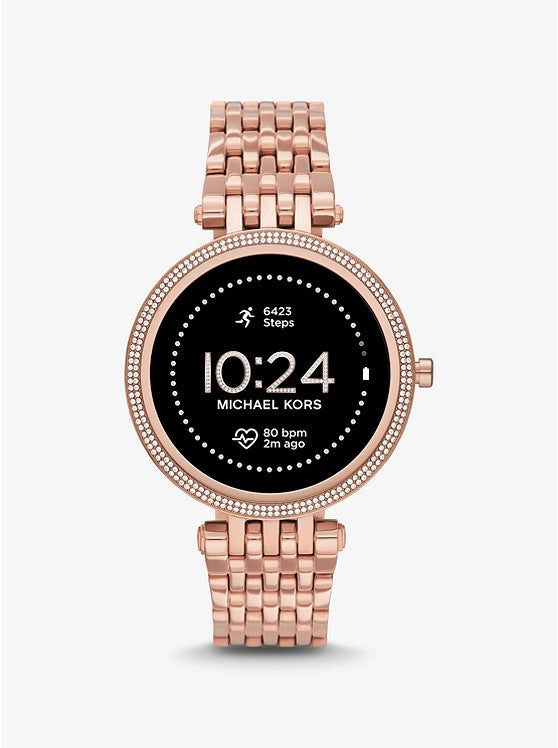 MICHAEL KORS Gen 5E Darci Pav� Rose Gold-Tone Smartwatch MKT5128 - KRISHNA WATCH COMPANY