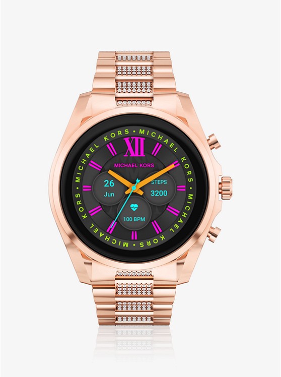 Gen 6 Bradshaw Pavé Rose Gold-Tone Smartwatch MKT5135 - KRISHNA WATCH COMPANY