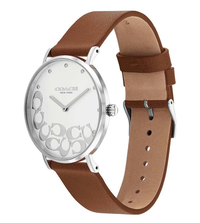 Womens Perry Silver Dial Leather Analogue Watch - CO14503803W - KRISHNA WATCH COMPANY
