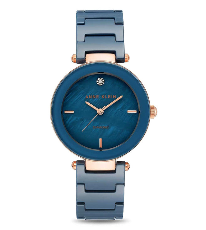 Anne klein Women Ceramic Round Blue Watches - AK1018BLRG - KRISHNA WATCH COMPANY