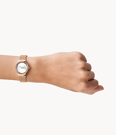 Freja Lille Rose Gold-Tone Steel Mesh Watch SKW2665 - KRISHNA WATCH COMPANY