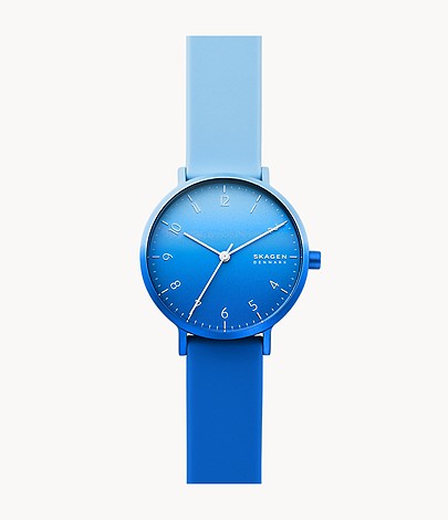 Aaren Ombre Three-Hand Multi-Coloured Silicone 36mm Watch SKW2900 - KRISHNA WATCH COMPANY