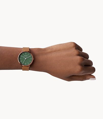Aaren Naturals Three-Hand Cognac Strap SKW2973 - KRISHNA WATCH COMPANY