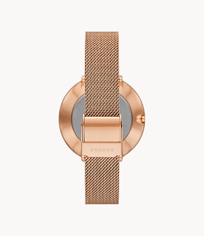 Gitte Two-Hand Rose Gold-Tone Stainless Steel Mesh Watch SKW3013 - KRISHNA WATCH COMPANY