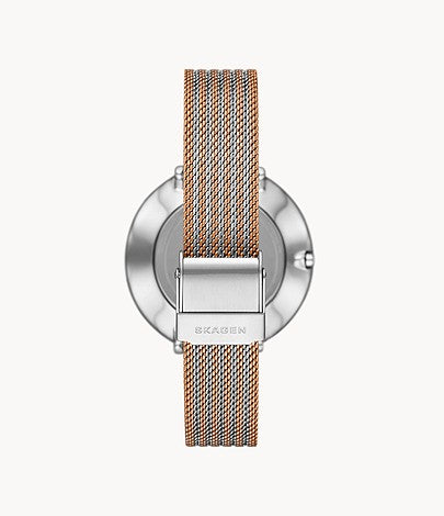 Gitte Two-Hand Two-Tone Stainless Steel Mesh Watch SKW3014 - KRISHNA WATCH COMPANY