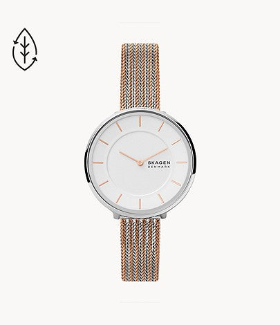Gitte Two-Hand Two-Tone Stainless Steel Mesh Watch SKW3014 - KRISHNA WATCH COMPANY