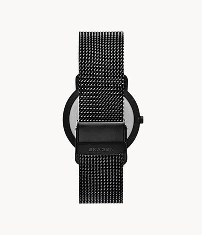 Horizont Black Steel Mesh Dual Time Watch SKW6538 - KRISHNA WATCH COMPANY