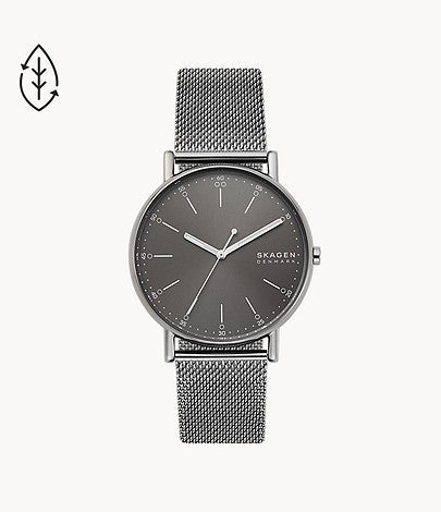 Signatur Three-Hand Gray Steel Mesh Watch SKW6577 - KRISHNA WATCH COMPANY